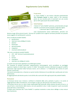 Regolamento "Carta Fedeltà" in versione pdf.