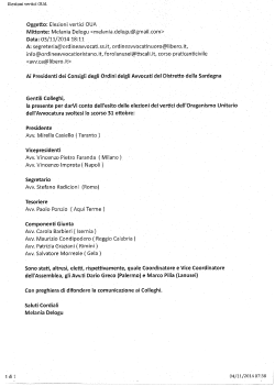 Oggetto: Elezioni vertici OUA _ _ . .