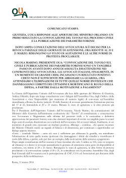 Comunicato Stampa - Ordine degli Avvocati di Pescara