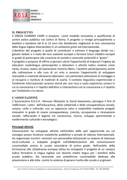 IL PROGETTO Il GREEN SUMMER CAMP si