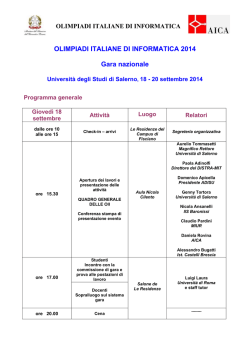 Programma - magistraleMIT - Università degli Studi di Salerno