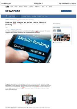Banche, Abi: sempre più italiani usano il mobile banking