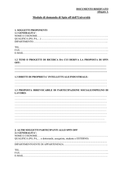 Domanda per spin off universitario - Universit&agrave; degli Studi di Torino