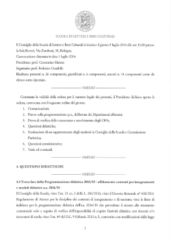 Graduatorie deliberate nel Consiglio della