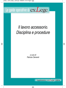 Il lavoro accessorio. Disciplina e procedure