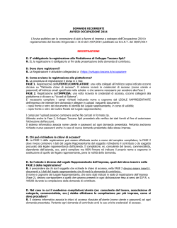 FAQ Occupazione 2014 - Sviluppo Toscana SpA
