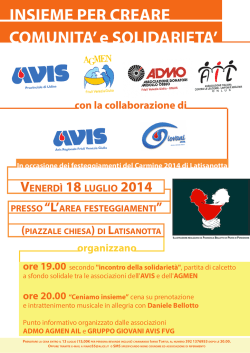 Serata della solidarietà – Latisanotta 18 Luglio 2014