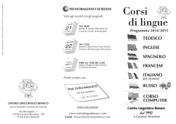 DEPLIANT 6° SCUOLA LINGUE 2014