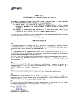 HERA S.p.A. PROCEDIMENTO ON LINE SRM N