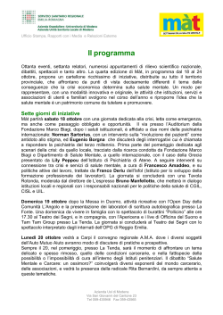Il programma - Azienda USL di Modena