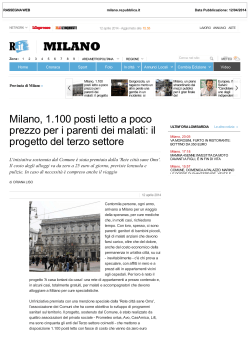 Milano, 1.100 posti letto a poco prezzo per i parenti dei malati: il