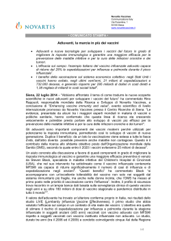 Siena, 22 luglio 2014 - Novartis Vaccines Italia