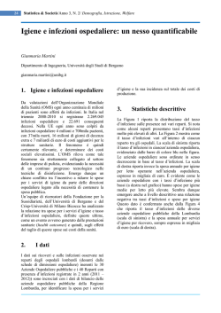 Igiene e infezioni ospedaliere: un nesso quantificabile