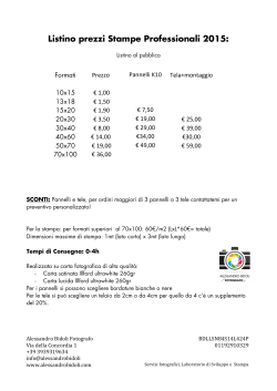 Listino prezzi Stampe Professionali 2015: