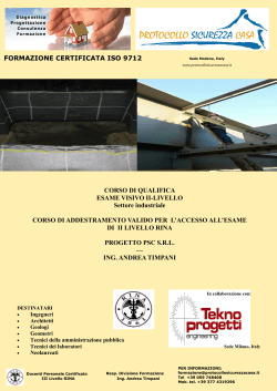 FORMAZIONE CERTIFICATA ISO 9712 CORSO DI QUALIFICA
