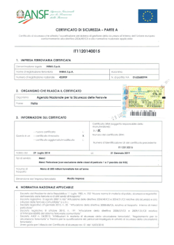 IT1120140015 - Agenzia Nazionale per la Sicurezza delle Ferrovie