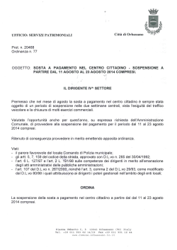 Ord. 77/2014: Sosta a pagamento centro cittadino