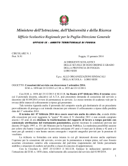 CIRCOLARE cessazioni 2014 - Ufficio Scolastico di Foggia