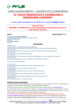 Il tocco terapeutico - Fials Emilia romagna