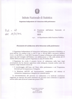 Documento di validazione della Relazione sulla performance