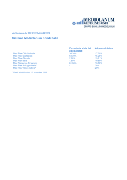 Dal 01/01/14 al 30/06/14 - Mediolanum Gestione Fondi