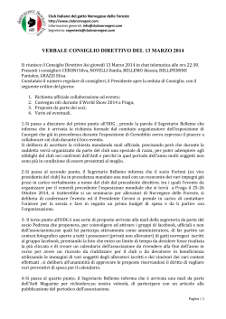 verbale consiglio direttivo del 13 marzo 2014