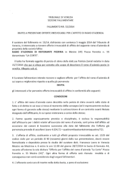 tribunale di venezia sezione fallimentare fallimento nfi. 55/2014