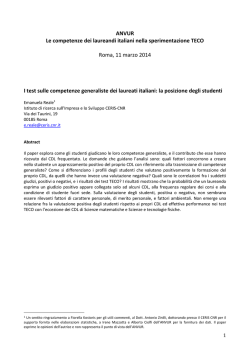 I test sulle competenze generaliste dei laureati italiani