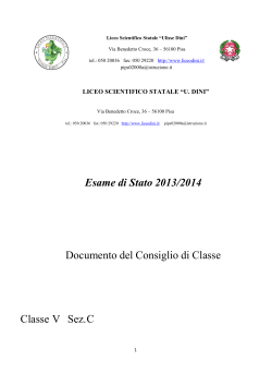 Esame di Stato 2013/2014 Documento del Consiglio di Classe