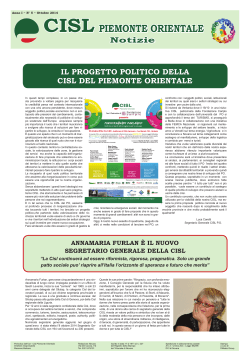 giornale CISL P.O. ottobre - Unione sindacale territoriale