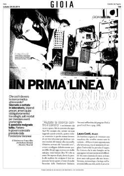 In prima linea contro il cancro