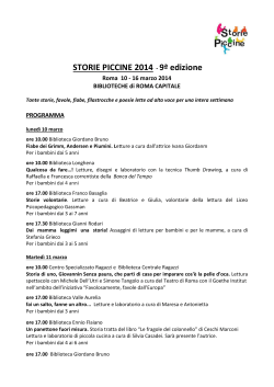 STORIE PICCINE 2014 - 9ª edizione