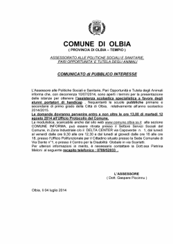 COMUNE DI OLBIA - Informacittà di Olbia