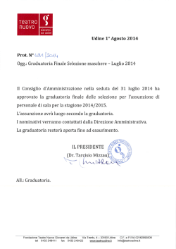 Avviso del 1 agosto 2014 - Teatro Nuovo Giovanni da Udine