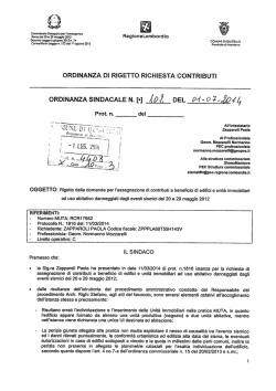 ordinanza di rigetto richiesta contributi