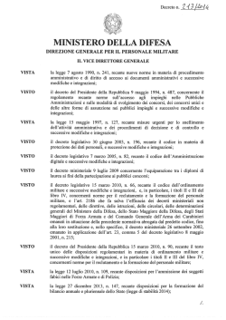 Decreto n. 213 del 29.07.2014 - bando di concorso ed allegati