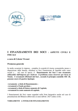 I finanziamenti dei soci: aspetti civili e fiscali