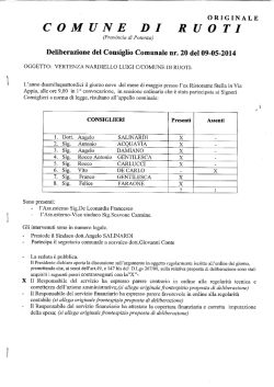 Vertenza Nardiello Luigi / Comune di Ruoti.