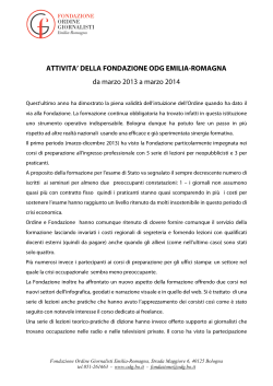 La Fondazione Odg - Ordine Giornalisti Emilia