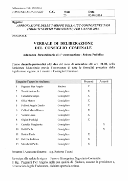 COMUNE DI DAIRAGO C.C. Num Data 23 02/09/2014 Oggetto