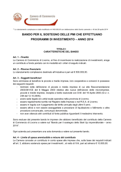 Bando - Camera di Commercio Livorno