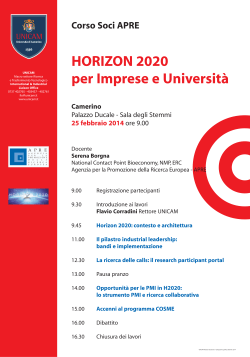 HORIZON 2020 per Imprese e Università