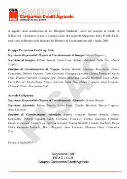 Segreteria OdC FISAC / CGIL Gruppo Cariparma/CreditAgricole