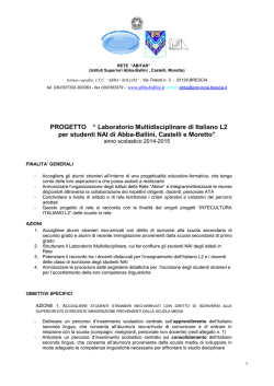 Il progetto di rete 2014-2015