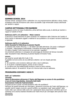 SUMEMR SCHOOL 2014 - Castello di Rivoli