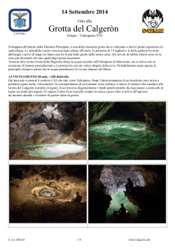 Programma gita Grotta del Calgeròn