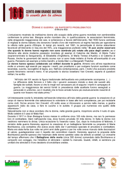 DONNE E GUERRA: "UN RAPPORTO PROBLEMATICO"