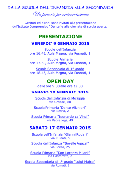 Presentazione e open day - Istituto Comprensivo "Dante"