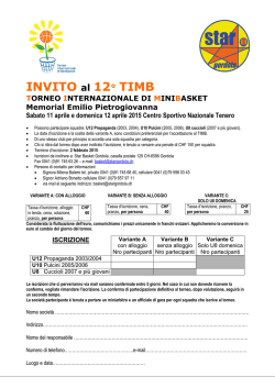 INVITO al 12&deg; TIMB - SWISS MINI BASKET