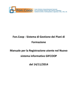 Fon.Coop - Sistema di Gestione dei Piani di Formazione Manuale